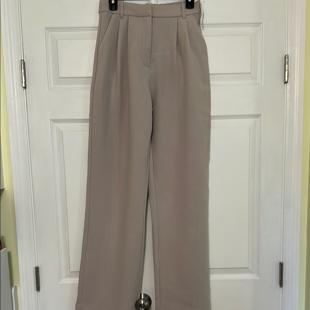Abercrombie & Fitch Wide Leg Pants in Beige